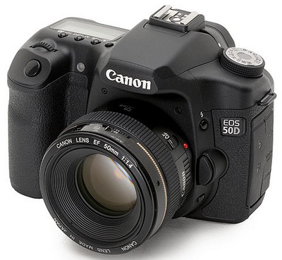 Canon EOS 50D là một mẫu DSLR tầm trung, cao cấp hơn 450D hay 1000D nhưng dưới tầm 5D và 5D Mark II. Ảnh: Dpreview.