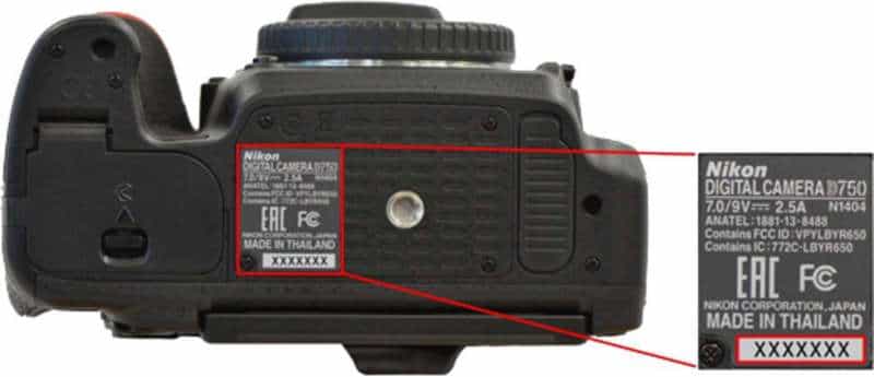 Bạn có thể tìm nếu D750 của bạn có trong danh sách máy thu hồi bằng cách kiểm tra số serial trên trang web của Nikon. Số seriel bên dưới thân máy.