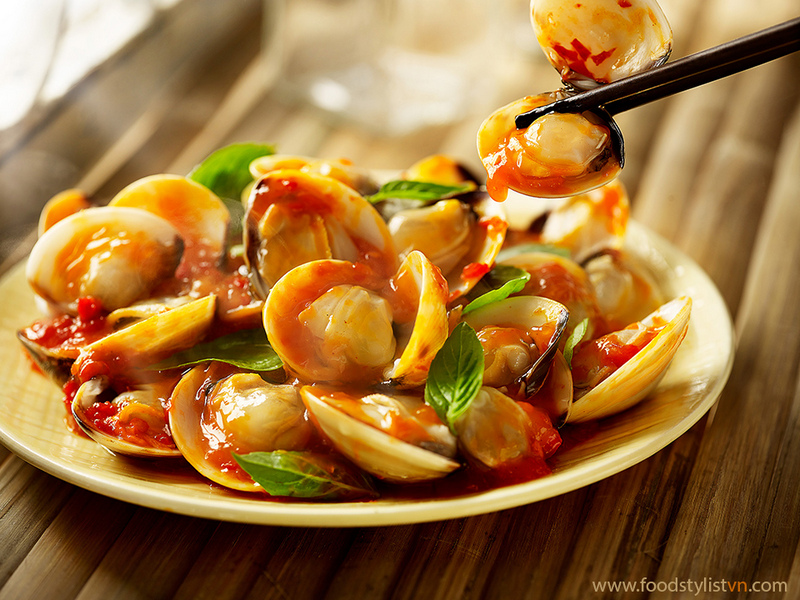 Nghêu xào cay - Food stylist Tiến Nguyên