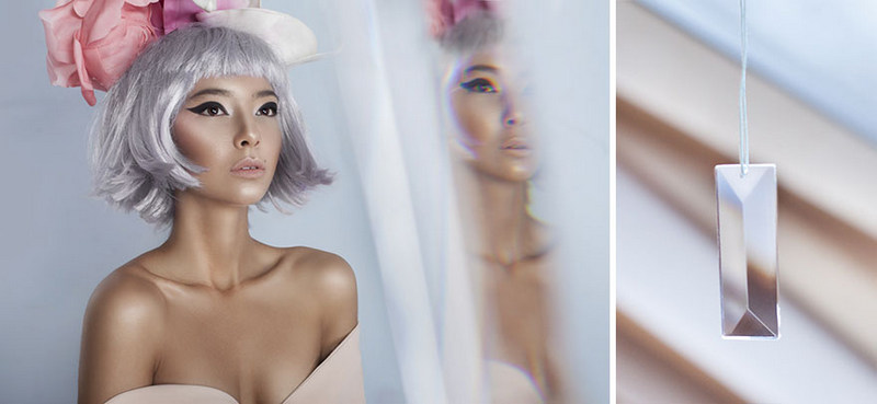 10 bức ảnh đẹp như Photoshop được chụp bằng đạo cụ rẻ tiền và dễ kiếm 13 2. Mặt dây chuyền với các mặt phản chiếu như thế này dùng để thay thế chiếc gương cũng rất tuyệt vời.