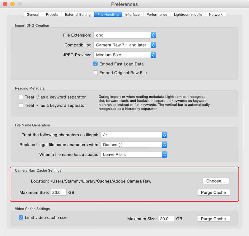 7 mẹo giúp cho Lightroom chạy nhanh hơn 10 Tăng kích thước bộ nhớ cache của bạn lớn nhất có thể từ dung lượng mặc định 1GB.