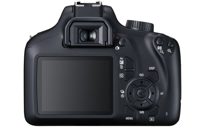 Ở mặt sau của 4000D là màn hình LCD 6,8cm (~ 2,68 inch) và kính ngắm quang học gắn ở giữa.
