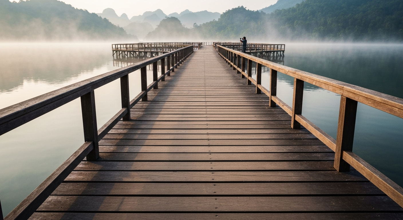 Sử dụng đường dẫn để tạo chiều sâu và hướng mắt người xem vào chủ thể.